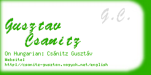 gusztav csanitz business card